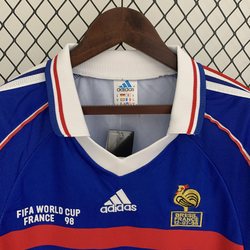 Camisa França 1998 Retro Manga longa