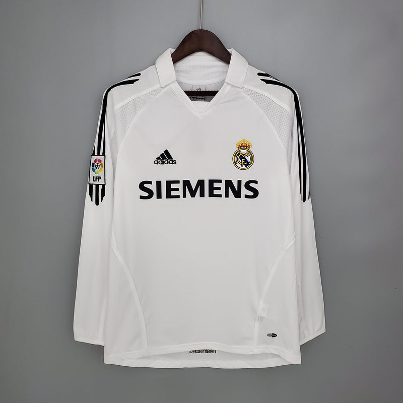 Camisa Real Madrid Titular 05/06 - Versão Retro Manga Longa