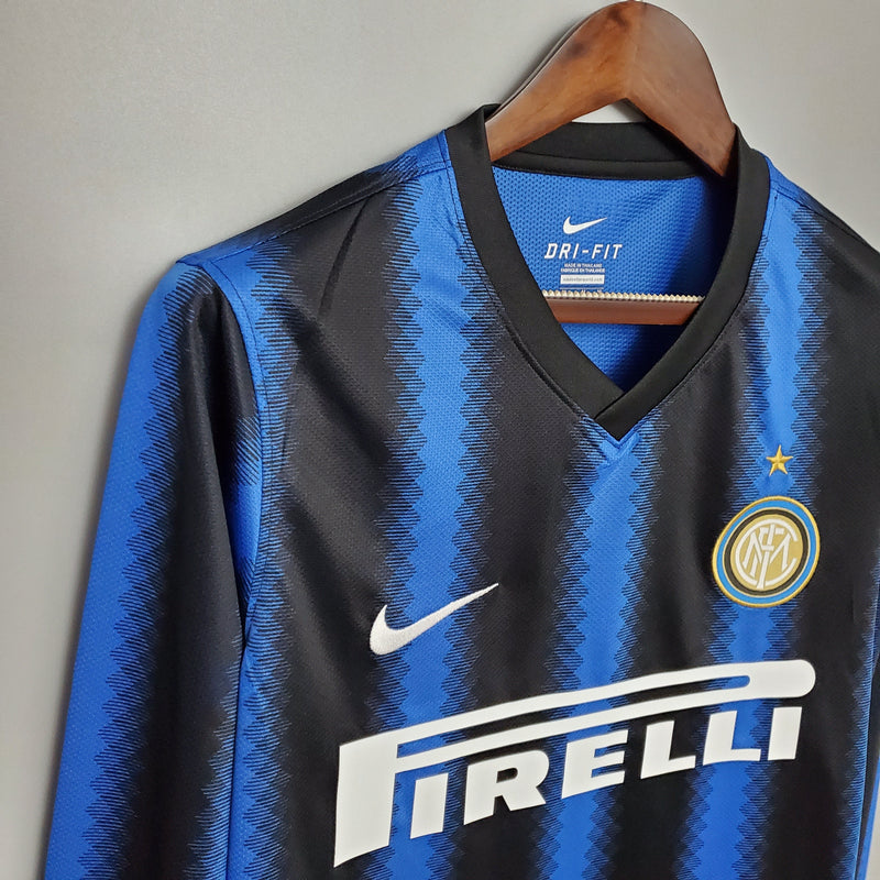 Camisa Inter de Milão Titular 10/11 - Versão Retro Manga Longa